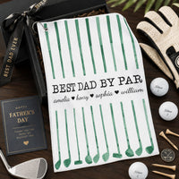 Best Dad By Par Custom Name Golf Dad - Personalized Golf Towel