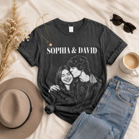Custom Photo Couple Sketch Line Art - Personalized Shirt