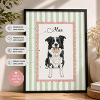 Custom Pet Portrait Watercolor Gift For Pet Lovers, Dog Lovers, Cat Lovers - Personalized Poster | Personalized Pet Memorial Wall Art Print