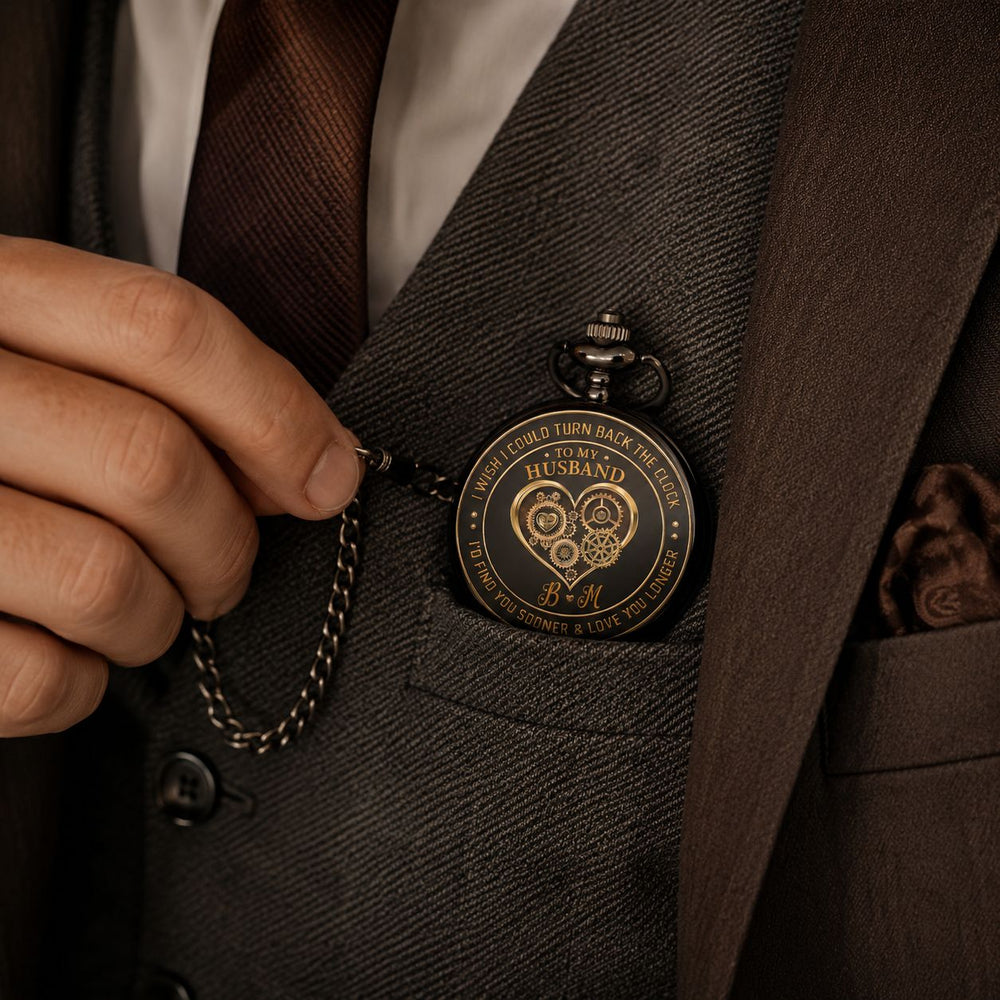 To My Husband I Wish I Could Turn Back The Clock - Personalized Pocket Watch