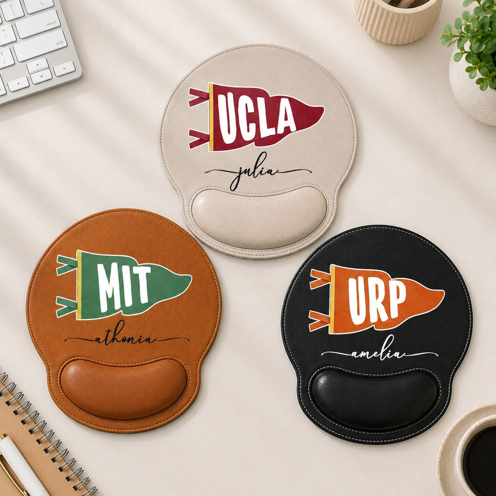 Custom School Pennant Flag - Personalized Mouse Pad | Unique Graduation Desk Gift