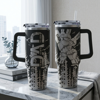 Dad, Grandpa, Papa Forest With Kids' Names - Personalized 40oz Tumbler