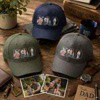 Father's Day Gift Custom Dad Portrait For Father, New Dad - Faceless Art - Personalized Cap | Unique Photo Sketch Hat For Dad