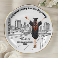 A Sweet Ending To A New Beginning Graduation Gift For Her - Personalized Jewelry Dish