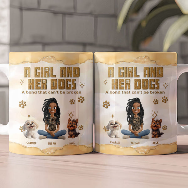 A Girl & Her Dog A Bond That Can't Be Broken - Personalized Mug