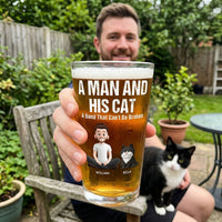 A Man & His Dog or Cat Personalized Beer Glass – Unbreakable Bond Gift for Pet Lovers