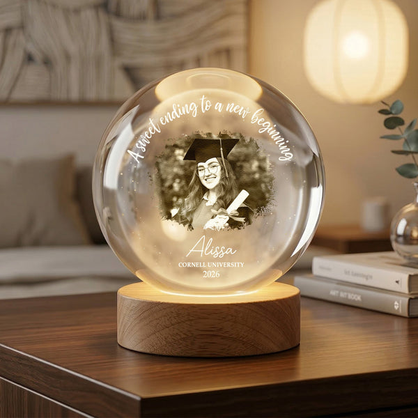 A Sweet Ending To A New Beginning Custom Photo Graduation - Personalized Night Light