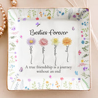A True Friendship Is A Journey Without An End - Friendship Gift - Personalized Jewelry Dish