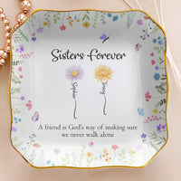 A True Friendship Is A Journey Without An End - Friendship Gift - Personalized Jewelry Dish