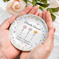 A True Friendship Is A Journey Without An End - Friendship Gift - Personalized Jewelry Dish