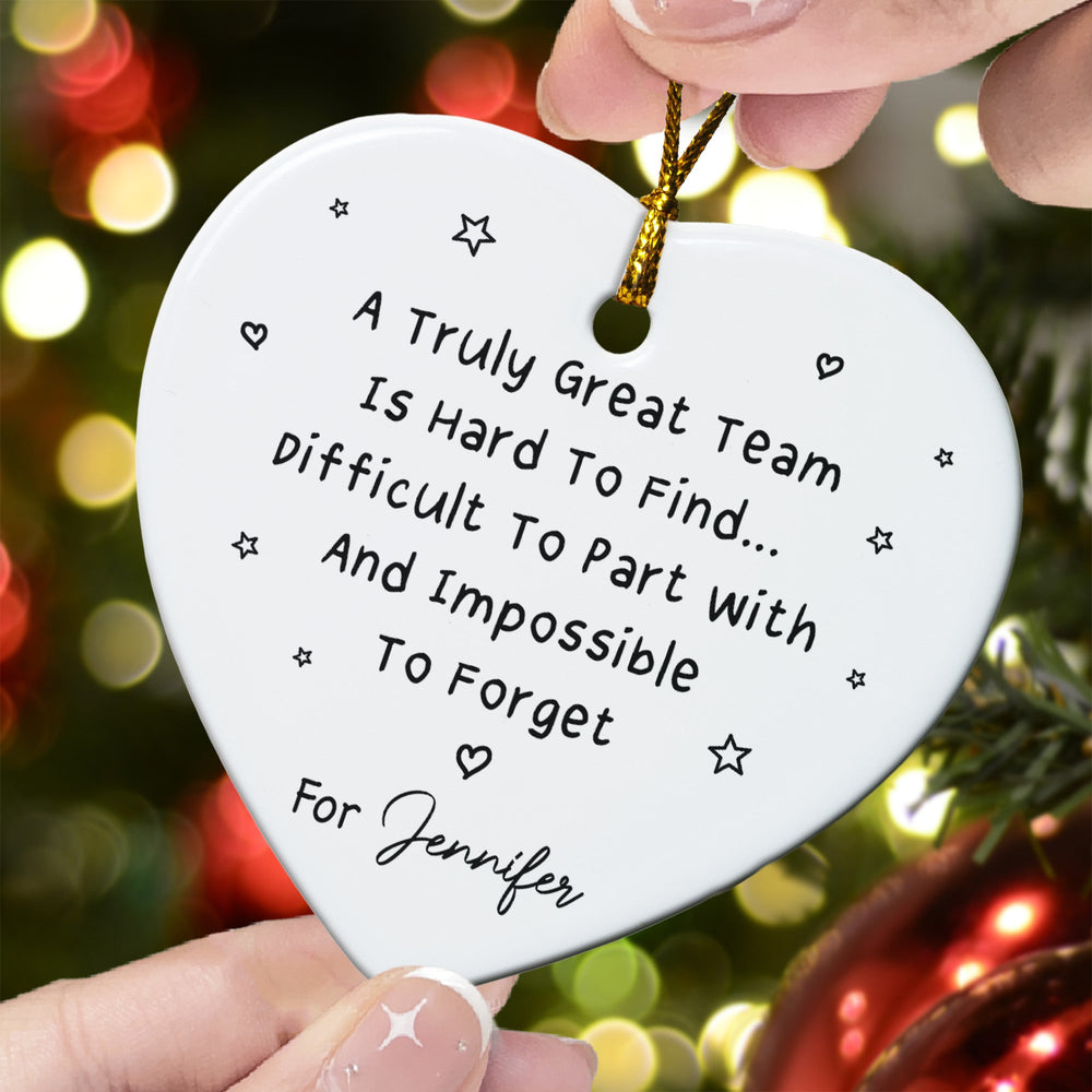 Custom Employee Appreciation Ornament - Heart Ceramic Coworker Gift