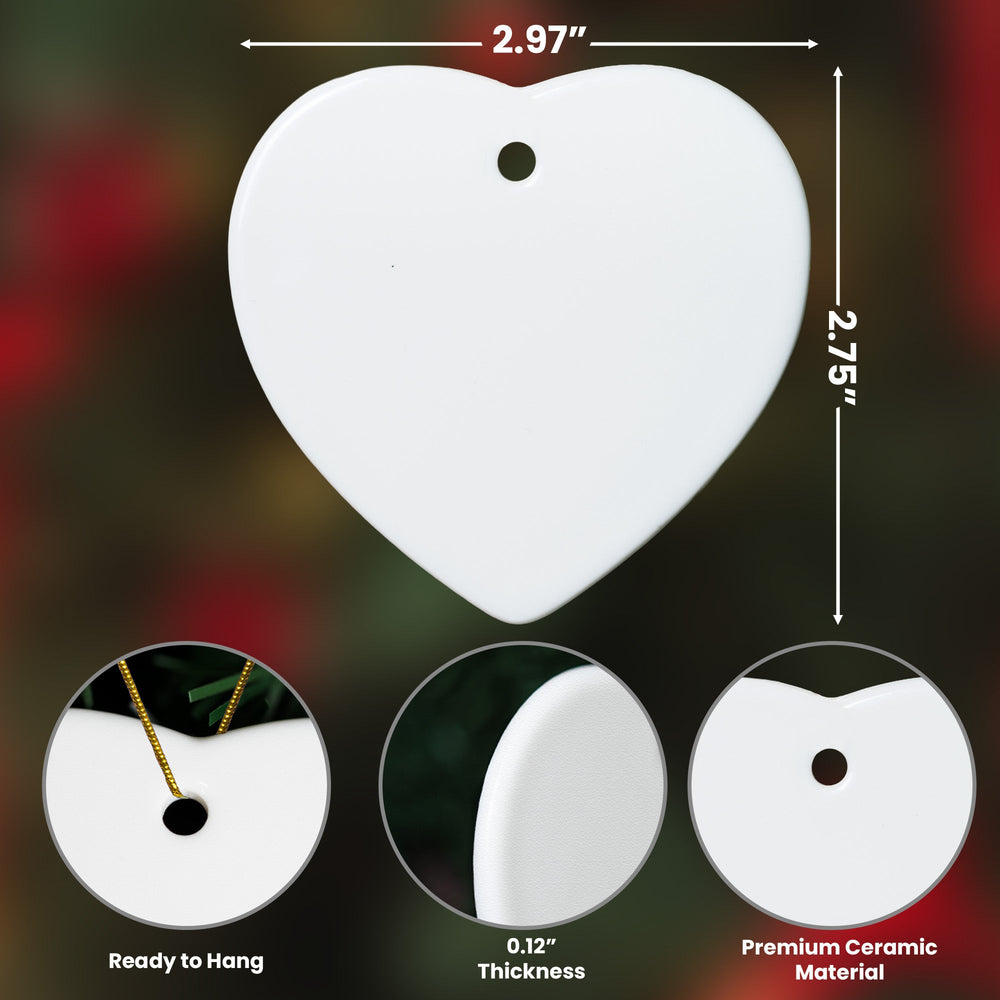 Custom Employee Appreciation Ornament - Heart Ceramic Coworker Gift