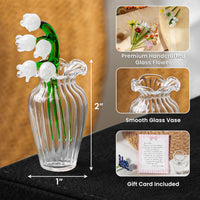 Actual Handwritten Message Gift Glass Flower Bouquet - Personalized Glass Flowers