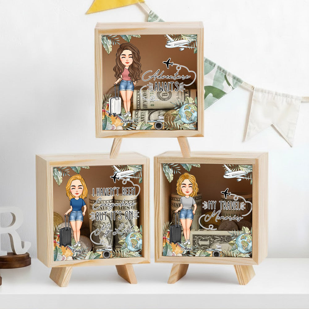 Adventure Awaits - Personalized Wooden Money Box