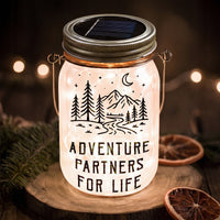 Adventure Partners For Life – Personalized Solar Mason Jar Light