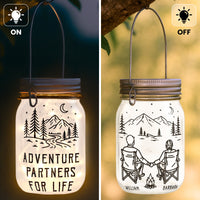 Adventure Partners For Life – Personalized Solar Mason Jar Light