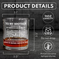 Always My Brother, Forever My Hero - Personalized Whiskey Glass