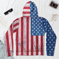 Personalized American Flag Sports Hoodie, Custom Name Multi-Sport Fleece Sweatshirt