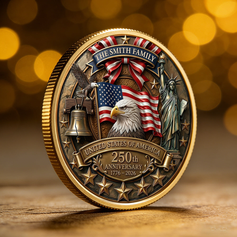 America 250th Anniversary Patriotic 2026 - Personalized Coin