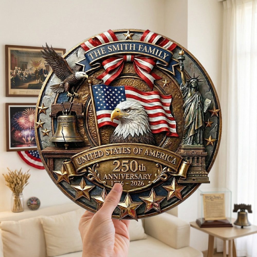 America 250th Anniversary Patriotic 2026 - Personalized Metal Sign