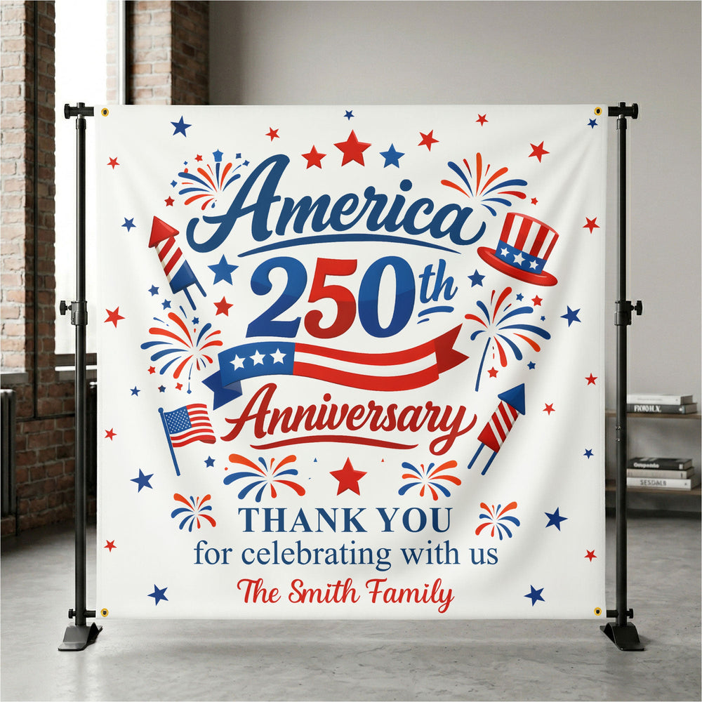America 250Th Anniversary Thank You For Celebrating With Us - Personalized Backdrop