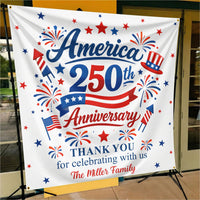 America 250Th Anniversary Thank You For Celebrating With Us - Personalized Backdrop
