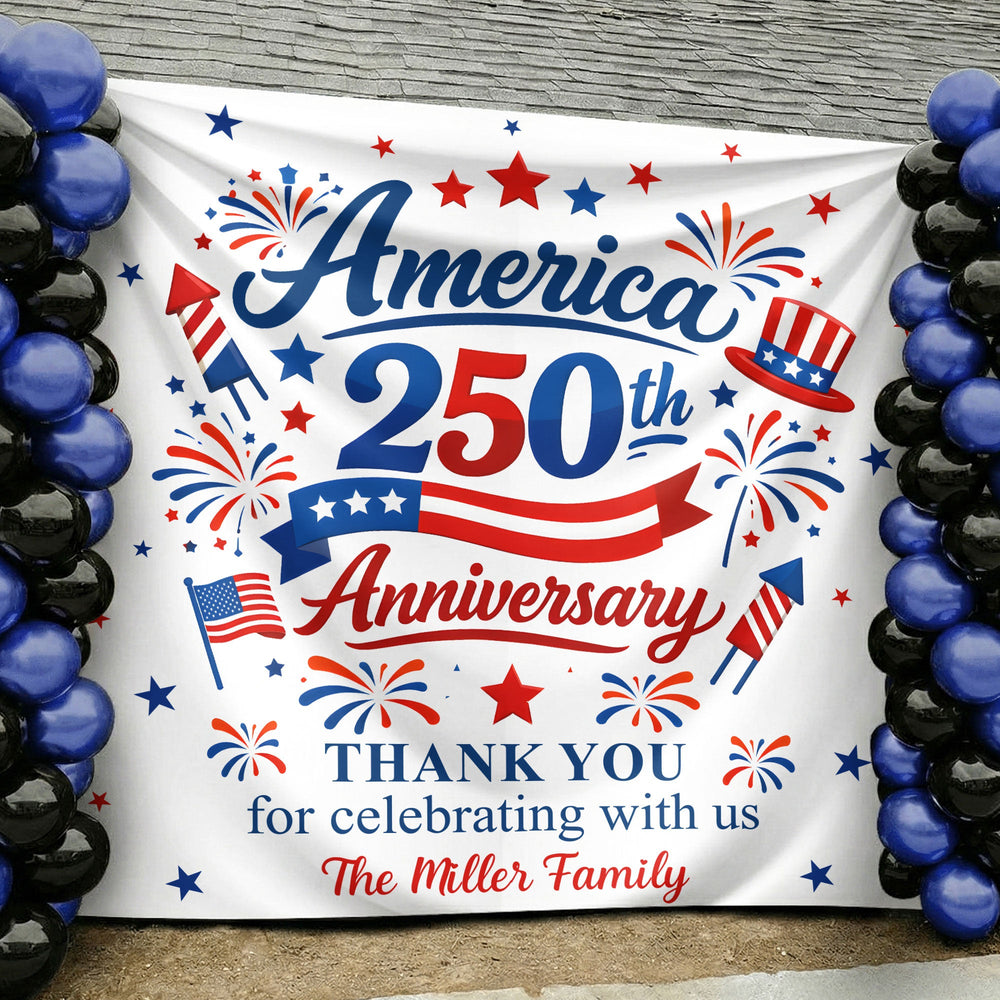America 250Th Anniversary Thank You For Celebrating With Us - Personalized Backdrop