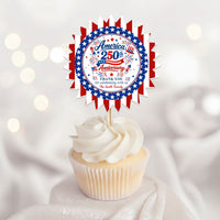 America 250Th Anniversary Thank You For Celebrating With Us - Personalized Cupcake Toppers