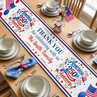 America 250th Anniversary Thank You For Celebrating With Us - Personalized Table Runner