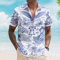 America 250 1776–2026 Vintage Patriotic - Personalized Hawaiian Shirt