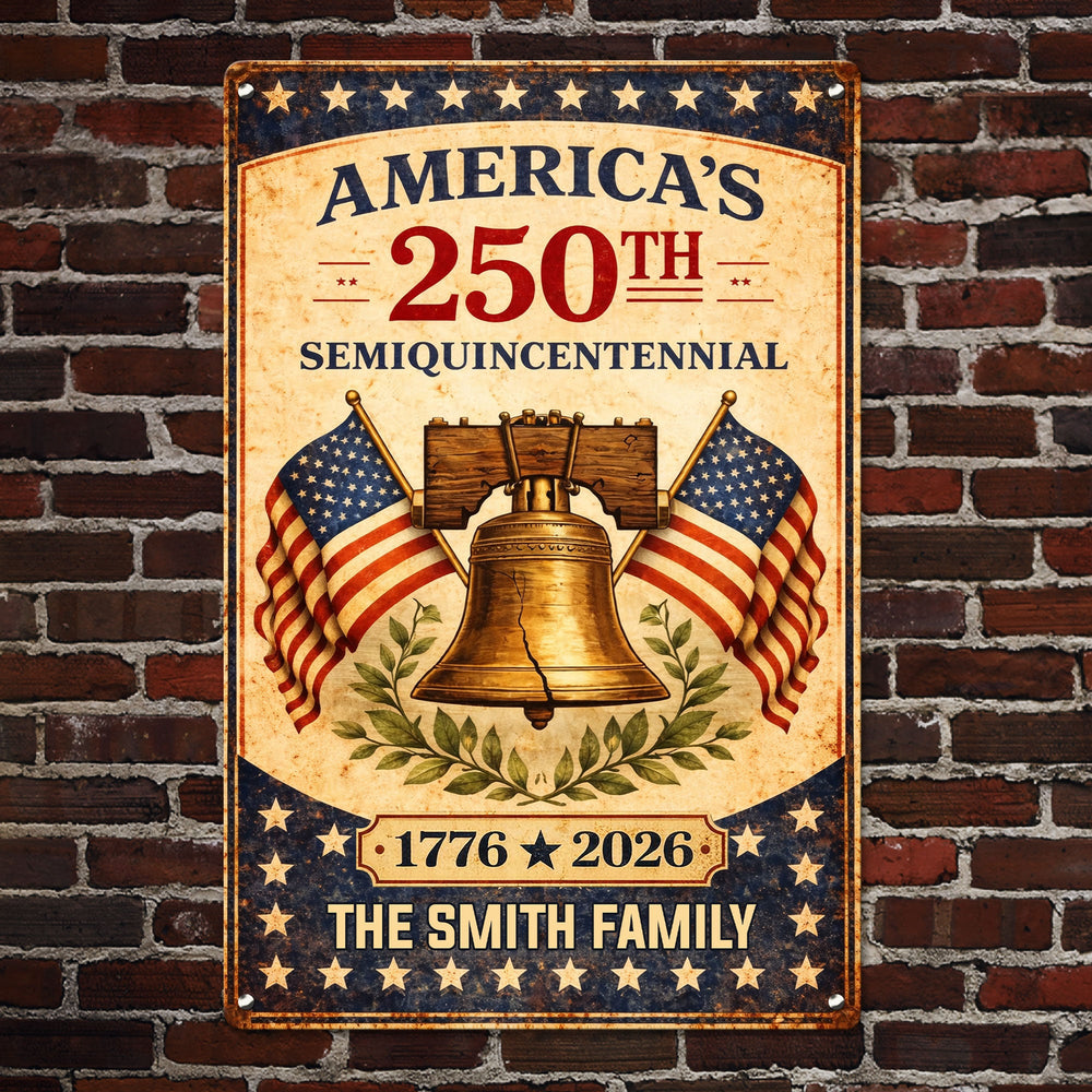 America's 250Th Semiquincentennial - Personalized Metal Sign