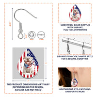 American Flag Dog Lovers - Personalized Acrylic Earrings