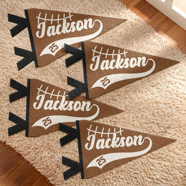 Personalized American Football Player Name & Number Pennant Flag