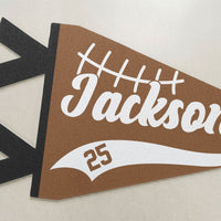Personalized American Football Player Name & Number Pennant Flag