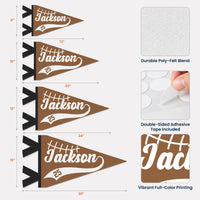 Personalized American Football Player Name & Number Pennant Flag
