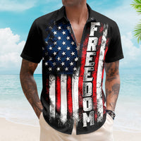 American Freedom Flag Patriotic Design - Personalized Hawaiian Shirt