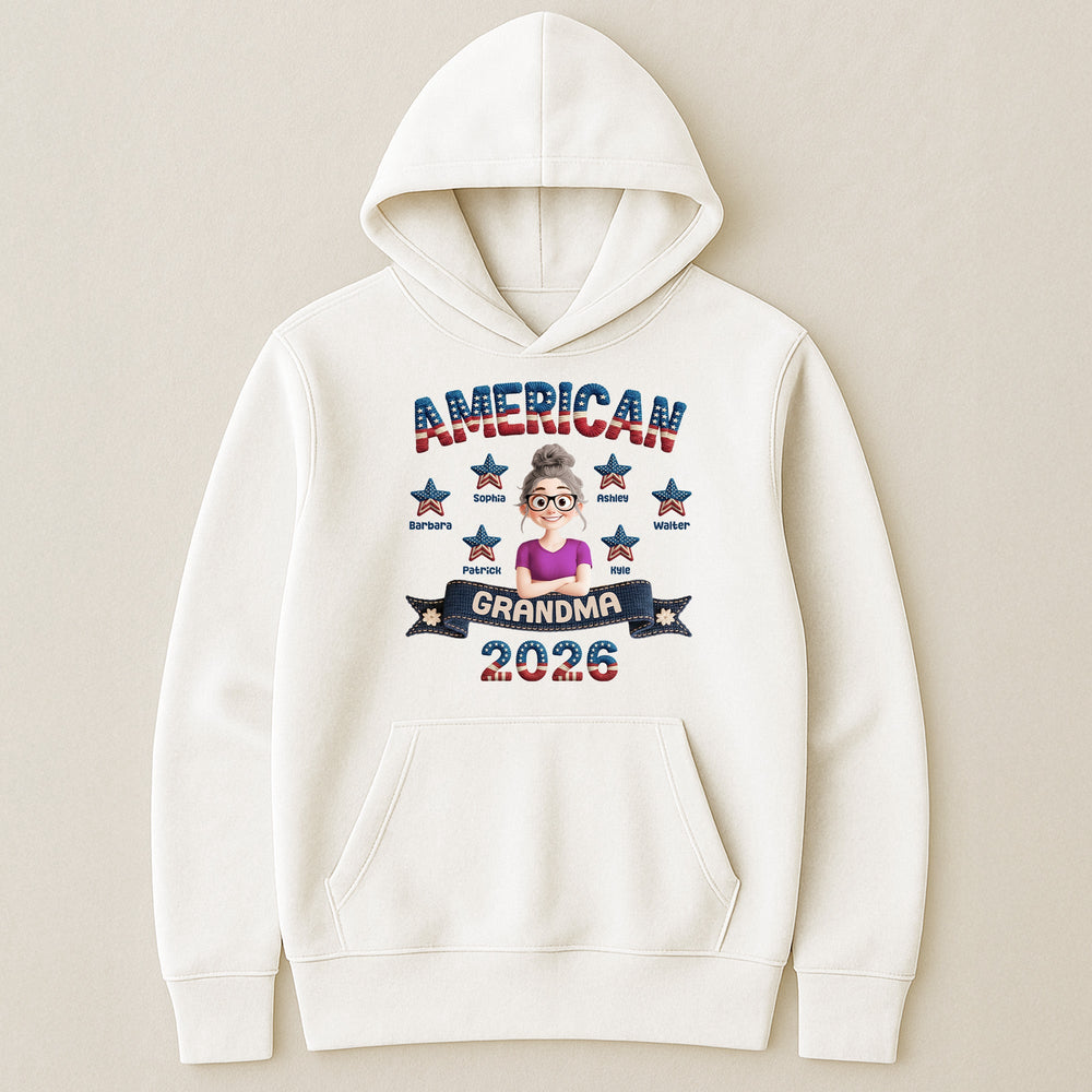 American Grandma Faux Pattern - Personalized Shirt