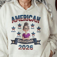 American Grandma Faux Pattern - Personalized Shirt