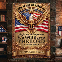 As For Me And My House We Will Serve The Lord 250Th USA - Personalized Metal Sign