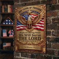 As For Me And My House We Will Serve The Lord 250Th USA - Personalized Metal Sign