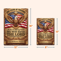 As For Me And My House We Will Serve The Lord 250Th USA - Personalized Metal Sign