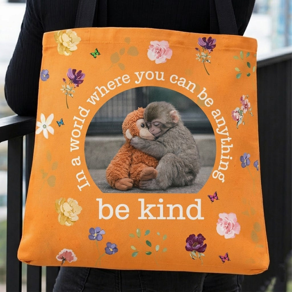 Baby Punch Monkey - Be Kind, Punch The Abandoned Baby Monkey - Personalized Tote Bag
