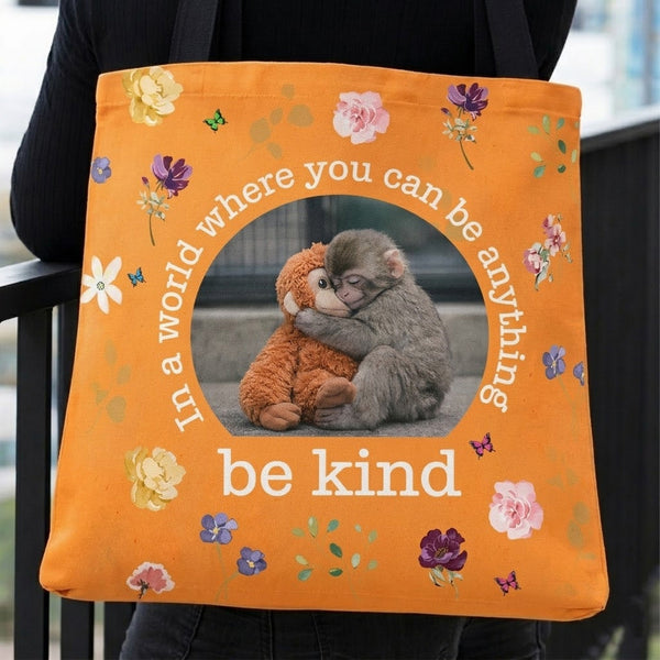 Baby Punch Monkey - Be Kind, Punch The Abandoned Baby Monkey - Personalized Tote Bag