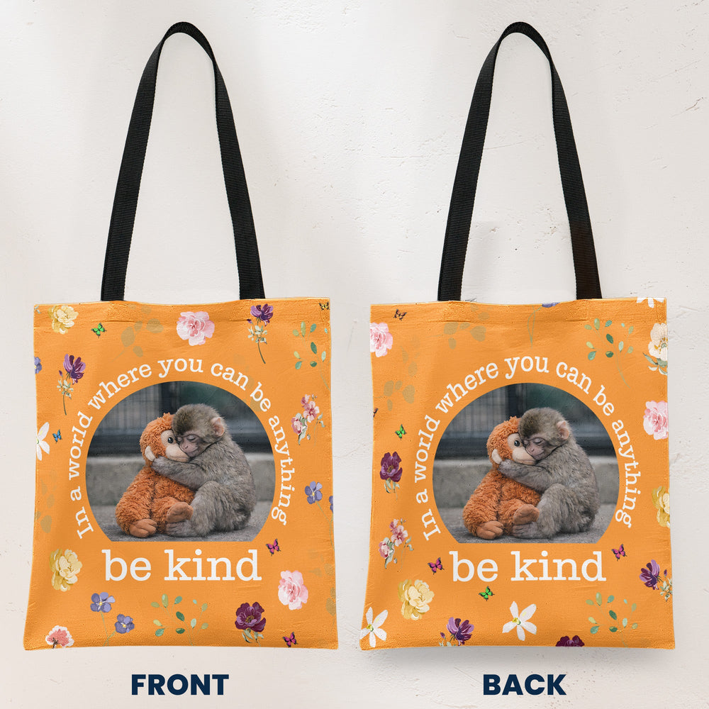 Baby Punch Monkey - Be Kind, Punch The Abandoned Baby Monkey - Personalized Tote Bag