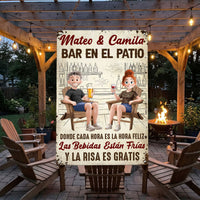 Backyard Bar Patio Spanish Bar En El Patio - Personalized Metal Sign