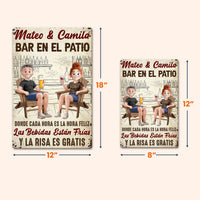 Backyard Bar Patio Spanish Bar En El Patio - Personalized Metal Sign