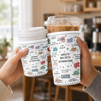 Personalized Bad Bitch Affirmations Coffee Sleeve - Funny Gift for Her