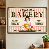 Baked With Love - Personalized Metal Sign