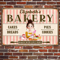 Baked With Love - Personalized Metal Sign