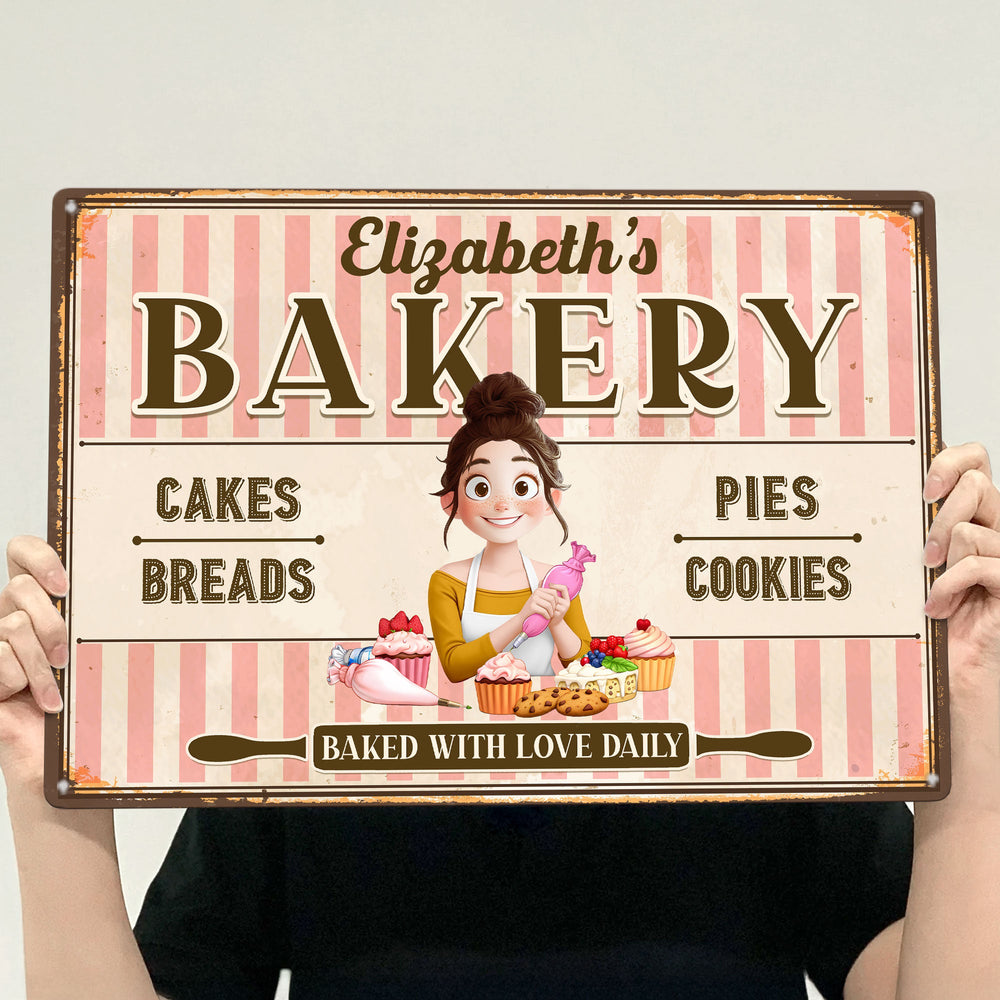 Baked With Love - Personalized Metal Sign